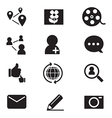 silhouette social network icons set vector image