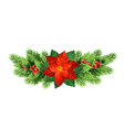 christmas poinsettia flower realistic vector image