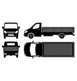 flatbed truck silhouette vector image vector image