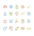 car service outline colorful icons set vector image