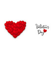 red valentines day greeting card 3d heart balloon vector image