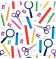 seamless pattern with stationery items vector image