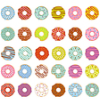 set of isolated donuts vector image