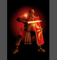 ancient rome legionnaire in a position ready vector image vector image