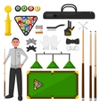 billiards flat billiardist with game vector image