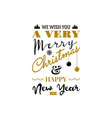 christmas greeting card typography design usable vector image vector image
