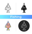 fish on hook icon vector image