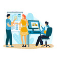 office design paint press agency female male vector image vector image