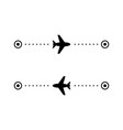 airplane flight route glyph icon vector image