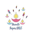 creative poster sale happy diwali vector image vector image