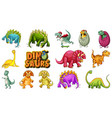 different dinosaurs and text design vector image