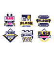 flash lightning logo templates collection vector image vector image