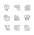 set line icons of measurement vector image