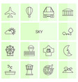 14 sky icons vector image vector image