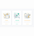business and technology - set line design style vector image