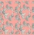 hand drawn tiger seamless pattern big cats vector image vector image