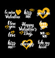 happy valentines day hand drawn quotes vector image