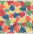 tropic seamless pattern with color leaves vector image