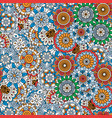 doodle colored decorative floral pattern vector image vector image