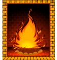 fire burning in fireplace vector image