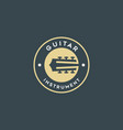 simple guitar icons negative space logo vector image