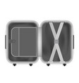 opened empty travel bag ready for trip vector image