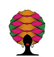 portrait african woman silhouette afro curly hair vector image vector image