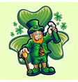 st patricks day with clover leaf background vector image