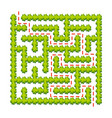 abstract square labyrinth - green garden game vector image