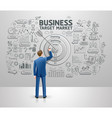 businessman drawing business idea target market vector image vector image