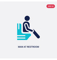 two color man at restroom icon from behavior vector image