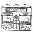 restaurant doodle architecture sketch urban vector image