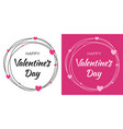 valentines day card design set heart circle frame vector image vector image