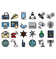 communication icon set vector image