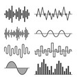 sound waves set audio equalizer on white vector image