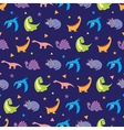 colorful dinosaurs rows seamless pattern vector image