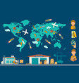 concept logistic process from factory to warehouse vector image