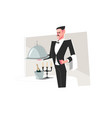 man butler in suit vector image