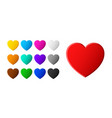 set of colored hearts with glare vector image vector image