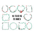 set of isolated floral frames vector image