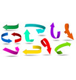 set of realistic arrow flow icon or colorful arrow vector image vector image