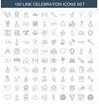 100 celebration icons vector image vector image