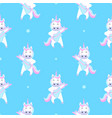 funny unicorn plays guitar seamless pattern vector image