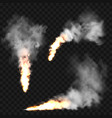 realistic smoke clouds and fire flame blast vector image