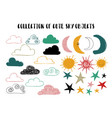 set of isolated sky elements vector image
