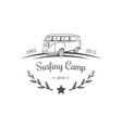 surfing camp logotype vector image vector image