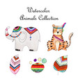 watercolor cartoon collection vector image