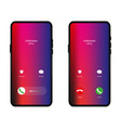 call screen layout abstract incoming window vector image