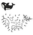connect dot to draw a cute orca numbers vector image
