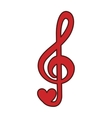 Music note with heart Royalty Free Vector Image